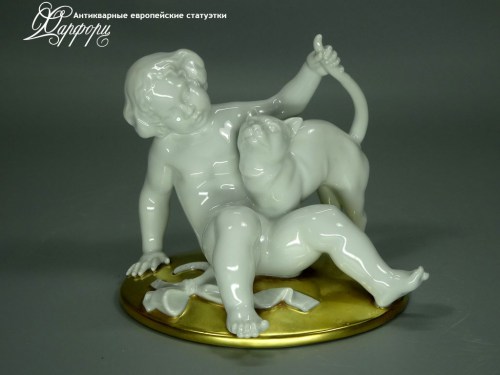 Купить фарфоровые статуэтки Rosenthal, Путти с котом, Германия